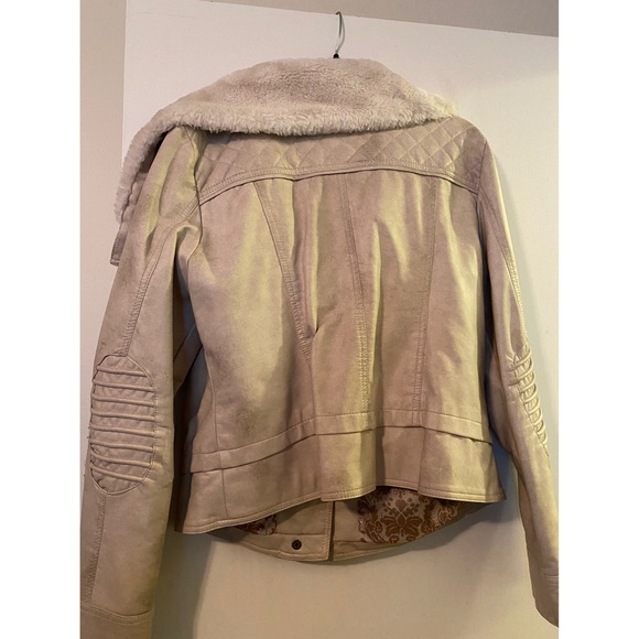 Leather Jacket with Faux Fur - Picture 4 of 4